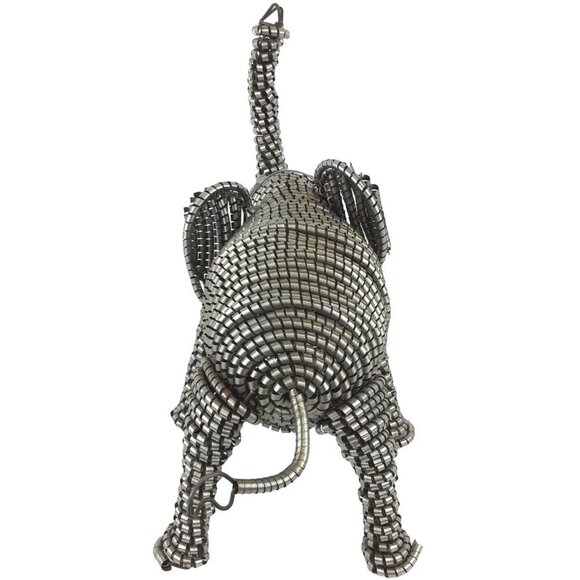 Handcrafted Wire Elephant Figurine Indian Boho Decor Decorative Metal Sculpture - Picture 4 of 6